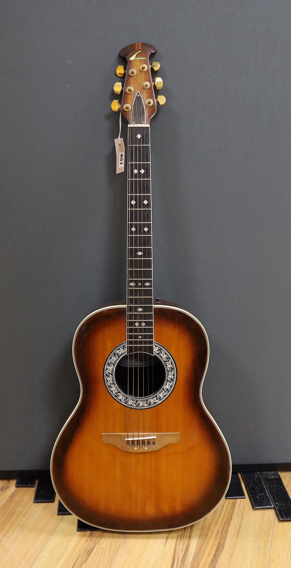 An Ovation acoustic guitar